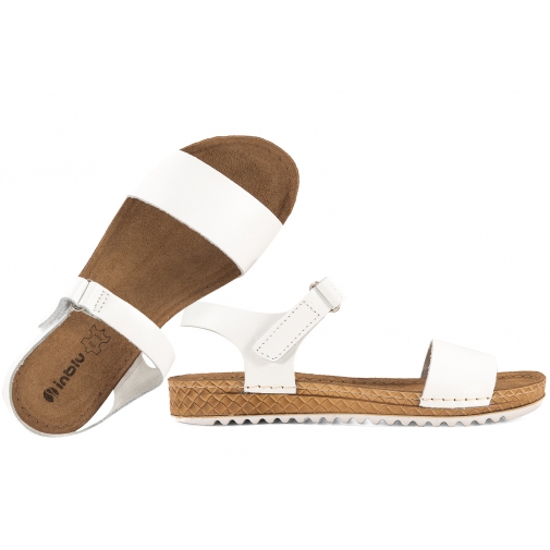 INBLU VO-2U SKÓRZANE SANDAŁY DAMSKIE KOMFORT SOFT PU białe