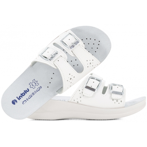 INBLU VR-8B KLAPKI DAMSKIE SANITARNE MEDYCZNE KOTURN PU białe