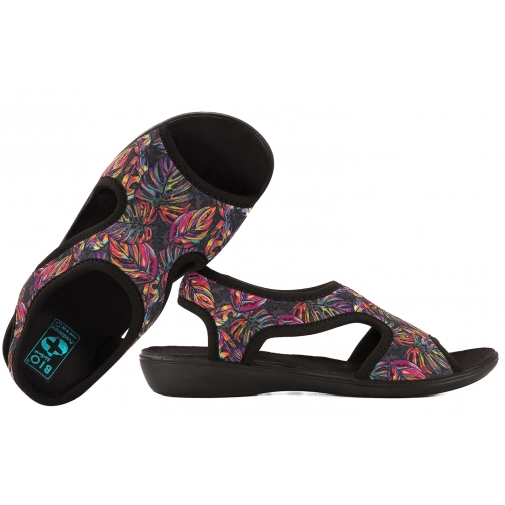 ADANEX 29608 ELASTYCZNE TEKSTYLNE SANDAŁY DAMSKIE NA HALUKSY BIO PU