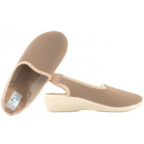 ADANEX 29474 TEKSTYLNE SANDAŁY DAMSKIE SANITARNE DOMOWE KOTURN BIO PU