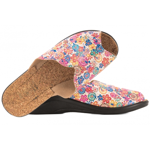 ADANEX 29496 KLAPKI TEKSTYLNE DAMSKIE DOMOWE KAPCIE PAPCIE KOREK KOTURN PU