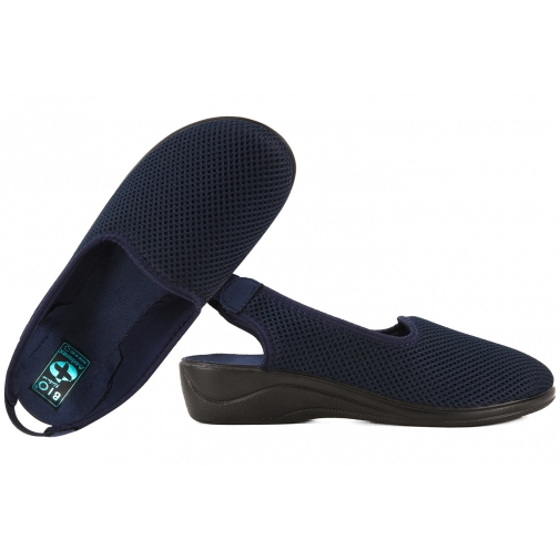 ADANEX 29586 AŻUROWE TEKSTYLNE SANDAŁY SANITARNE DOMOWE KOTURN BIO PU