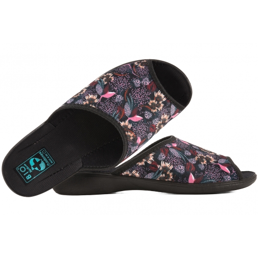 ADANEX 29536 TEKSTYLNE DOMOWE DAMSKIE KLAPKI KAPCIE PAPCIE BIO PU