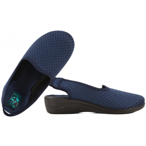ADANEX 29569 AŻUROWE TEKSTYLNE SANDAŁY SANITARNE DOMOWE KOTURN BIO PU