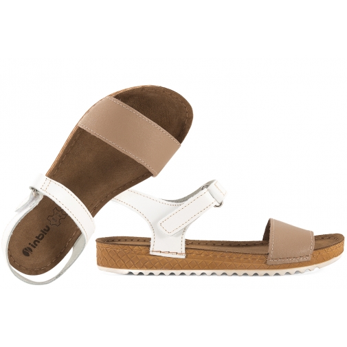 INBLU VO-4CU SKÓRZANE SANDAŁY DAMSKIE KOMFORT SOFT PU beż