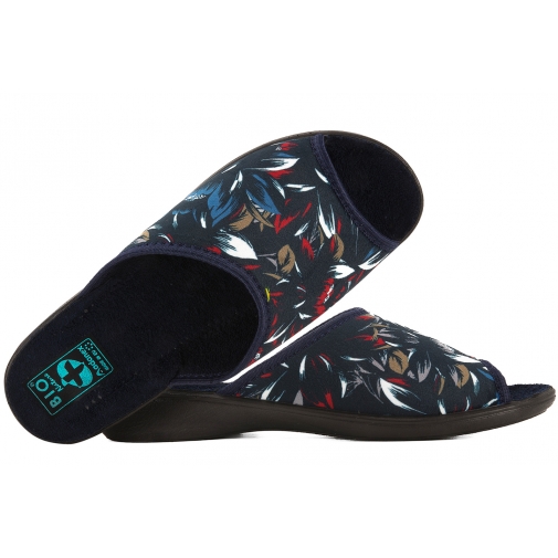 ADANEX 29862 TEKSTYLNE DOMOWE DAMSKIE KLAPKI KAPCIE PAPCIE BIO PU