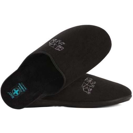 ADANEX 29256 TEKSTYLNE DOMOWE MĘSKIE KAPCIE PAPCIE KLAPKI BIO PU czarne