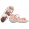 BEFADO 063P014 SANDAŁKI DZIEWCZĘCE DOMOWE TEKSTYLNE KAPCIE PAPCIE WKŁ. SKÓRA