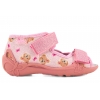 BEFADO 342P069 SANDAŁKI TEKSTYLNE DZIEWCZĘCE DOMOWE KAPCIE PAPCIE WKŁ.SKÓRA