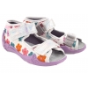 BEFADO 342P068 SANDAŁKI TEKSTYLNE DZIEWCZĘCE DOMOWE KAPCIE PAPCIE WKŁ.SKÓRA