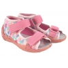BEFADO 342P060 SANDAŁKI TEKSTYLNE DZIEWCZĘCE DOMOWE KAPCIE PAPCIE WKŁ.SKÓRA