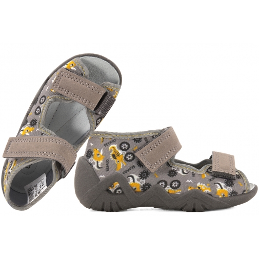 BEFADO 350P055 SANDAŁKI CHŁOPIĘCE TEKSTYLNE DOMOWE KAPCIE PAPCIE WKŁ.SKÓRA