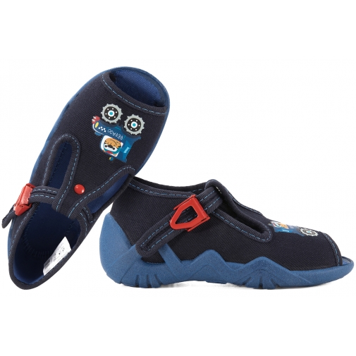 BEFADO 217P120 SANDAŁKI TEKSTYLNE CHŁOPIĘCE DOMOWE KAPCIE PAPCIE