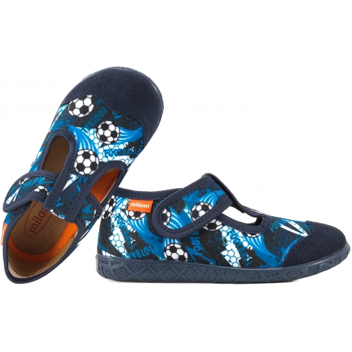 MILAMI 112-BR-35 ELASTYCZNE TEKSTYLNE DOMOWE CHŁOPIĘCE KAPCIE PAPCIE RZEP