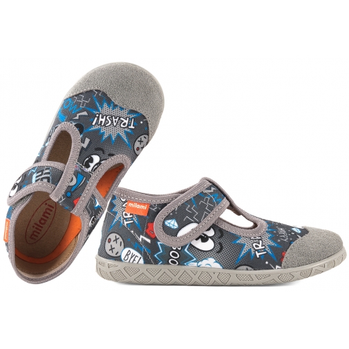 MILAMI 112-BR-36 ELASTYCZNE TEKSTYLNE DOMOWE CHŁOPIĘCE KAPCIE PAPCIE RZEP