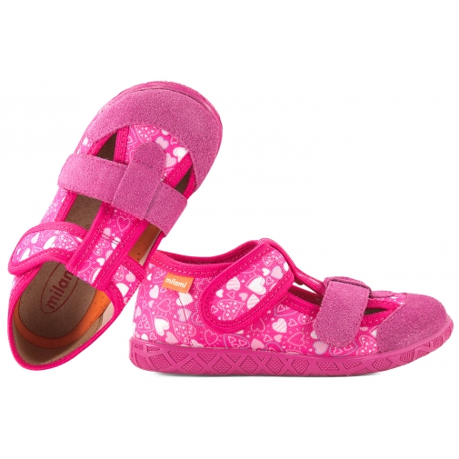 MILAMI 118-BR-27 BAREFOOT SANDAŁY TEKSTYLNE DOMOWE DZIEWCZĘCE KAPCIE PAPCIE RZEP