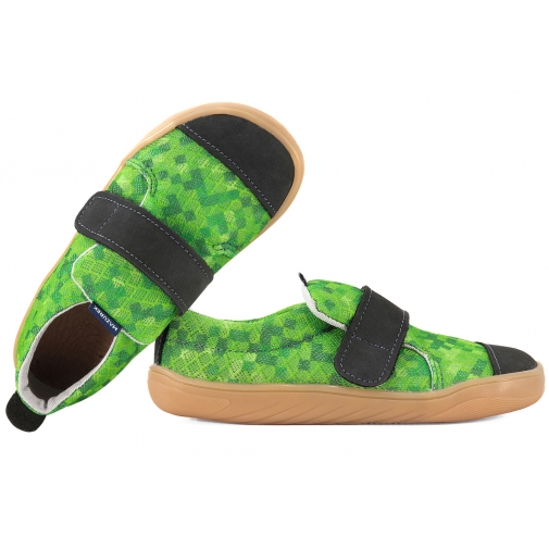 MAZUREK SOFTEX BAREFOOT SKÓRZANO-TEKSTYLNE PÓŁBUTY DZIECIĘCE KAPCIE PAPCIE