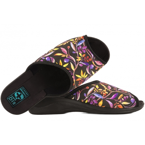 ADANEX 29189 TEKSTYLNE DOMOWE DAMSKIE KAPCIE PAPCIE KLAPKI KOTURN BIO PU