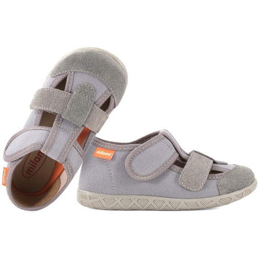 MILAMI 118-4 BAREFOOT SANDAŁY TEKSTYLNE DOMOWE DZIECIĘCE KAPCIE PAPCIE RZEPY