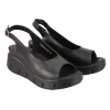 FILIPPO DS3595 SKÓRZANE SANDAŁY DAMSKIE KOTURN NA PLATFORMIE czarne