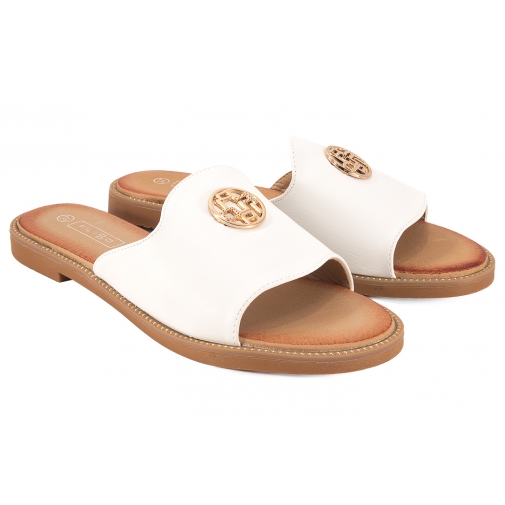 FILIPPO DK3668 KLAPKI DAMSKIE PŁASKIE białe