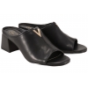 FILIPPO DK3728 SKÓRZANE KLAPKI DAMSKIE NA OBCASIE czarne