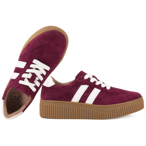 FILIPPO DP6776 PÓŁBUTY DAMSKIE SNEAKERSY NA PLATFORMIE SKÓRZANE bordowe