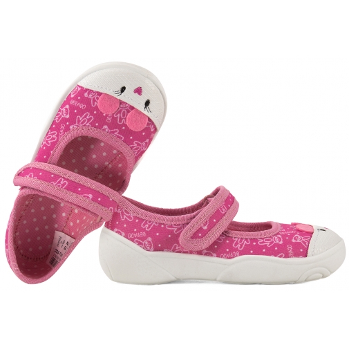 BEFADO 209P041 BALERINKI TEKSTYLNE DOMOWE DZIEWCZĘCE KAPCIE PAPCIE RZEP