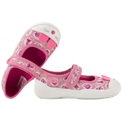 BEFADO 209P040 BALERINKI TEKSTYLNE DOMOWE DZIEWCZĘCE KAPCIE PAPCIE RZEP