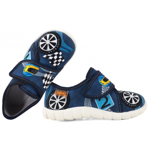 BEFADO 457P009 TEKSTYLNE DOMOWE CHŁOPIĘCE KAPCIE PAPCIE RZEP