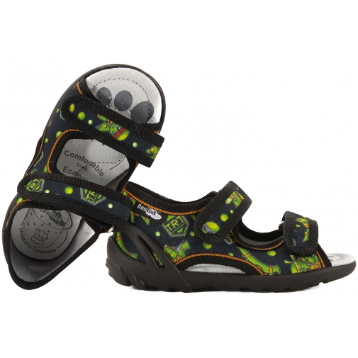 RENBUT 13-112 SANDAŁKI TEKSTYLNE CHŁOPIĘCE DOMOWE KAPCIE PAPCIE RZEPY