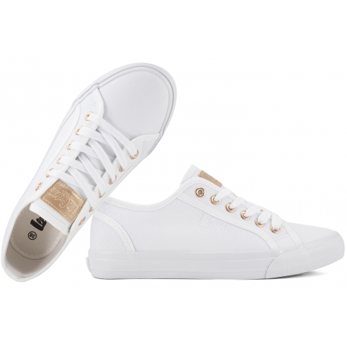 LEE COOPER LCW-25-02-3335L PÓŁTRAMPKI DAMSKIE TENISÓWKI TEKSTYLNE TRAMPKI białe