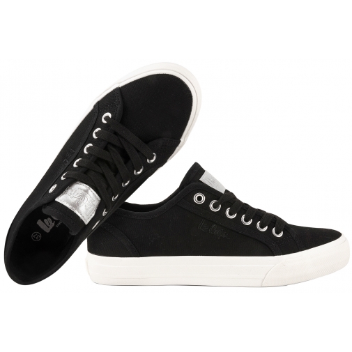 LEE COOPER LCW-25-02-3337L PÓŁTRAMPKI DAMSKIE TENISÓWKI TEKSTYLNE TRAMPKI czarne