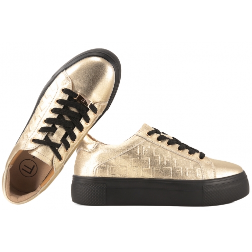 FILIPPO 6850 PÓŁBUTY DAMSKIE SNEAKERSY NA PLATFORMIE SKÓRZANE złote