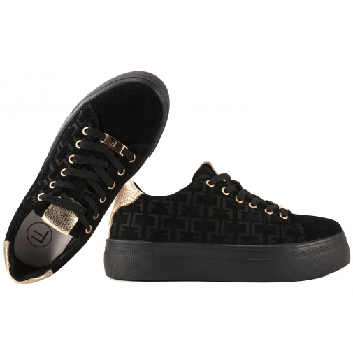 FILIPPO DP6850 PÓŁBUTY DAMSKIE SNEAKERSY NA PLATFORMIE SKÓRZANE czarne