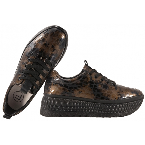 FILIPPO DP7284 PÓŁBUTY DAMSKIE SNEAKERSY NA PLATFORMIE SKÓRZANE LAKIERKI