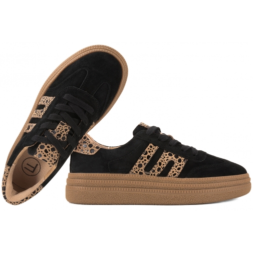 FILIPPO DP7114 PÓŁBUTY DAMSKIE SNEAKERSY NA PLATFORMIE SKÓRZANE czarne