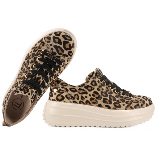 FILIPPO DP6795 PÓŁBUTY DAMSKIE SNEAKERSY NA PLATFORMIE SKÓRZANE leopard