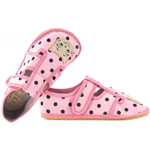 RAWEKS ZUZIA Z48 BAREFOOT TEKSTYLNE DZIEWCZĘCE DOMOWE KAPCIE skóra wkładka