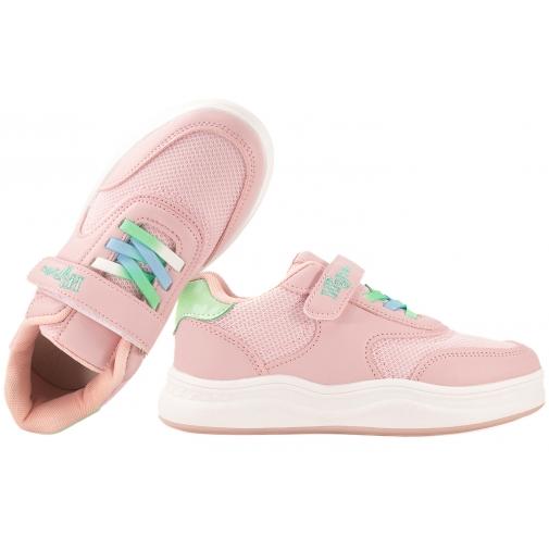 WOJTYŁKO 5A25089R PÓŁBUTY DZIEWCZĘCE SPORTOWE SNEAKERSY RZEP różowe