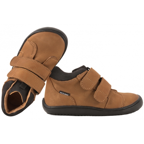 MAZUREK 1302 TRZEWIKI DZIECIĘCE PÓŁBUTY BAREFOOT SKÓRA brązowe