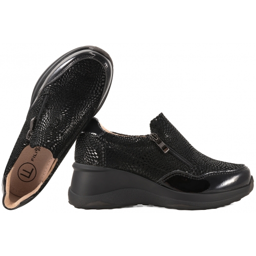 FILIPPO DP6473 PÓŁBUTY DAMSKIE SNEAKERSY MOKASYNY SKÓRZANE NA KOTURNIE