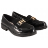 S.BARSKI HY52-454 MOKASYNY DAMSKIE PÓŁBUTY LORDSY LAKIERKI czarne