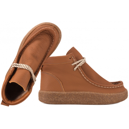 RAVINI 241520 TRZEWIKI SKÓRZANE DAMSKIE PÓŁBUTY BOTKI brązowe