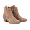 S.BARSKI HY52-537 AŻUROWE BOTKI DAMSKIE KOWBOJKI ZAMSZOWE EKO beżowe