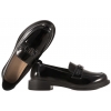LORETTA VITALE W9926 MOKASYNY DAMSKIE PÓŁBUTY SKÓRZANE LAKIEROWANE czarne