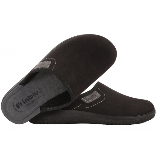 INBLU DG-82U TEKSTYLNE DOMOWE MĘSKIE KAPCIE PAPCIE KLAPKI PU czarne