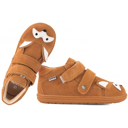 BARTEK 8632063 BAREFOOT PÓŁBUTY DZIECIĘCE TRZEWIKI SKÓRA RZEPY j.brąz