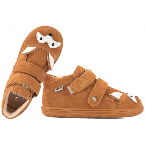 BARTEK 8632063 BAREFOOT PÓŁBUTY DZIECIĘCE TRZEWIKI SKÓRA RZEPY j.brąz