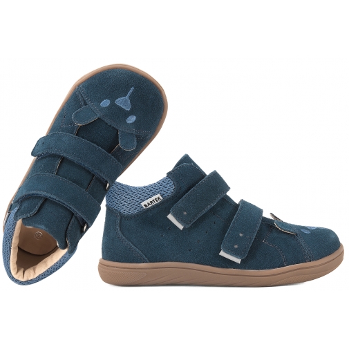 BARTEK 8631986 BAREFOOT TRZEWIKI DZIECIĘCE PÓŁBUTY SKÓRA RZEPY zamszowe